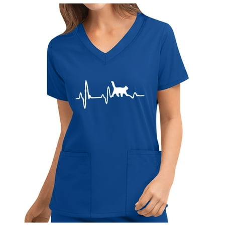 Women Scrub_Top Working Uniform Blouse Short Sleeve V-Neck Workwear T-Shirt with Pocket Comfy Tops L
Women Scrub_Top Working Uniform Blouse Short Sleeve V-Neck Workwear T-Shirt with Pocket Comfy Tops L
