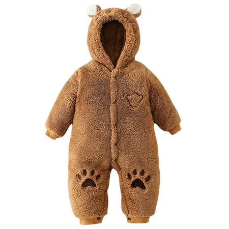 Wrcnote Infant Buttons Thicken Hooded Jumpsuit Casual Home One Piece Onesies Bear Ear Winter Outwear Outfits Coffee 80cm
Wrcnote Infant Buttons Thicken Hooded Jumpsuit Casual Home One Piece Onesies Bear Ear Winter Outwear Outfits Coffee 80cm
