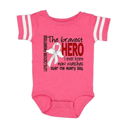 Inktastic Lung Cancer Bravest Hero I Ever Knew 1 Gift Baby Boy Bodysuit