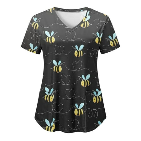 Women Scrubs Top Working Uniform Nurses Clothing Workwear Spring Short Sleeve V-Neck Streetwear Printed Pocket Top
Women Scrubs Top Working Uniform Nurses Clothing Workwear Spring Short Sleeve V-Neck Streetwear Printed Pocket Top