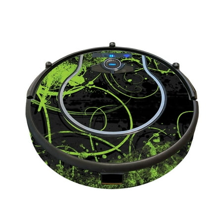 Skin Decal Wrap for Shark Ion Robot 750 Vacuum sticker Green Distortion