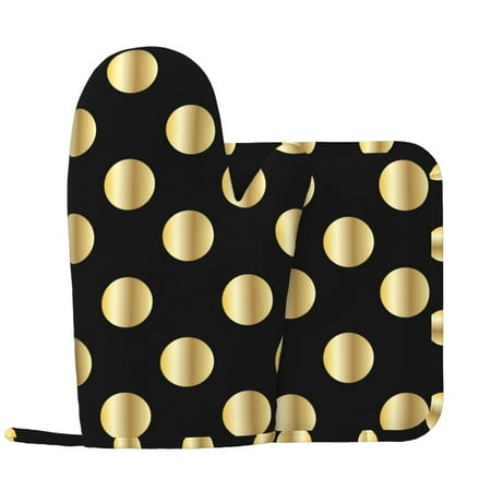 Oven Mitts and Pot Holders Sets golden spots Non-Slip Silicone Oven Gloves Potholders Cotton Lining Heat Resistant Gloves Hot Pads for Kitchen Cooking Baking
Oven Mitts and Pot Holders Sets golden spots Non-Slip Silicone Oven Gloves Potholders Cotton Lining Heat Resistant Gloves Hot Pads for Kitchen Cooking Baking