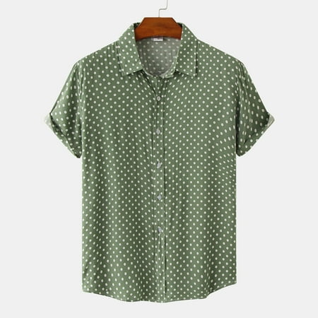 YOHOME Men s Summer Leisure Vacation Printed Cotton Linen Top Polka Dot Print Lapel
YOHOME Men s Summer Leisure Vacation Printed Cotton Linen Top Polka Dot Print Lapel