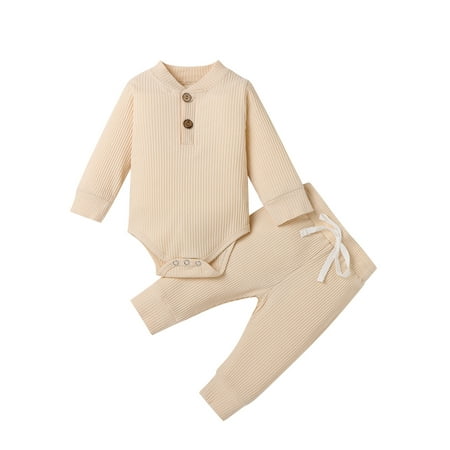Newborn Baby Boy Girl Clothes Ribbed Knitted Cotton Long Sleeve Romper Long Pants Fall Outfits
Newborn Baby Boy Girl Clothes Ribbed Knitted Cotton Long Sleeve Romper Long Pants Fall Outfits