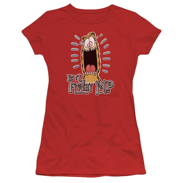 Garfield - Friday - Juniors Teen Girls Cap Sleeve Shirt - Small