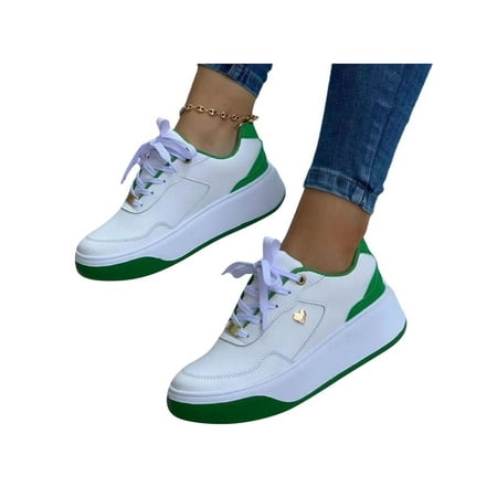 Sanviglor Women Sneakers Platform Walking Shoe Lace Up Trainers Outdoor Breathable Non-Slip Flats Lightweight Sport White Green 7.5
Sanviglor Women Sneakers Platform Walking Shoe Lace Up Trainers Outdoor Breathable Non-Slip Flats Lightweight Sport White Green 7.5