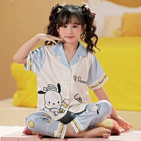 Anime Sanrios Printing Children Adult Pajama Set Cartoon My Melody Kuromi Hellokittys Cute Short Sleeved Pants Home Clothing
Anime Sanrios Printing Children Adult Pajama Set Cartoon My Melody Kuromi Hellokittys Cute Short Sleeved Pants Home Clothing