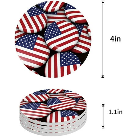 KXMDXA American Flag Bottle Cap Set of 6 Round Coaster for Drinks Absorbent Ceramic Stone Coasters Cup Mat with Cork Base for Home Kitchen Room Coffee Table Bar Decor
KXMDXA American Flag Bottle Cap Set of 6 Round Coaster for Drinks Absorbent Ceramic Stone Coasters Cup Mat with Cork Base for Home Kitchen Room Coffee Table Bar Decor