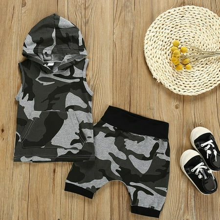 THE WILD Casual Pretty Toddler Baby Boys&Girls Sleeveless Camouflage Hooded Tops+Shorts Outfits Sets
THE WILD Casual Pretty Toddler Baby Boys&Girls Sleeveless Camouflage Hooded Tops+Shorts Outfits Sets