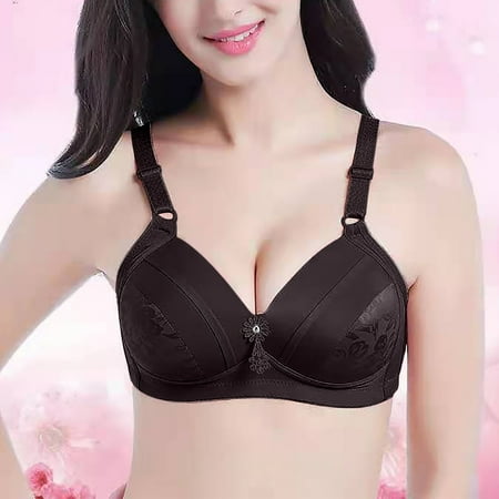 Yuelianxi Steel Ring Thin Women Bra Breathable Gathers Underwear Comfort Bra