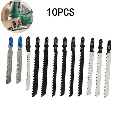 10Pcs Jigsaw Blades Woodworking Saw Blade Cutter T101B/T144D/T244D/T111D/T118A