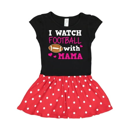 Inktastic I Watch Football with My Mama Gift Toddler Girl Dress