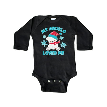 

Inktastic Polar Bear My Abuelo Loves Me in Santa Hat with Snowflakes Gift Baby Boy or Baby Girl Long Sleeve Bodysuit