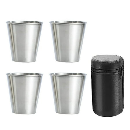 Stainless Steel Shot Cups of 4 Cups Metal Shot Glasses Stackable Hip Flask Small with Leather Bag for Outdoor
Stainless Steel Shot Cups of 4 Cups Metal Shot Glasses Stackable Hip Flask Small with Leather Bag for Outdoor