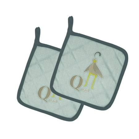 Caroline s Treasures Alphabet Q for Quail Pair of Pot Holders