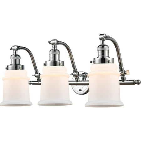 Polished Chrome Tone Bathroom Vanity 28 Wide Matte White Glass Steel/Cast Brass Medium Base LED 3 Light Fixture
Polished Chrome Tone Bathroom Vanity 28 Wide Matte White Glass Steel/Cast Brass Medium Base LED 3 Light Fixture