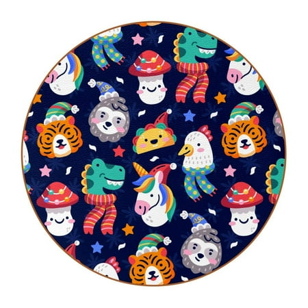 OWNTA Funny Christmas Animals Pattern Premium Microfiber Leather Round Coasters (6PCS) - 11x11 cm/4.3x4.3 in - Durable & Stylish Cup Mat Set
OWNTA Funny Christmas Animals Pattern Premium Microfiber Leather Round Coasters (6PCS) - 11x11 cm/4.3x4.3 in - Durable & Stylish Cup Mat Set