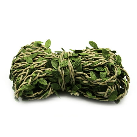 NUOLUX 10m Artificial Green Leaves Rattan Cane DIY Garland Accessory (Khaki)
