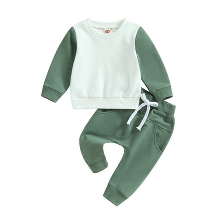 MissiMae Baby Boys 2 Piece Outfits Contrast Color Long Sleeve Sweatshirt and Elastic Pants for Toddler Fall Clothes
MissiMae Baby Boys 2 Piece Outfits Contrast Color Long Sleeve Sweatshirt and Elastic Pants for Toddler Fall Clothes