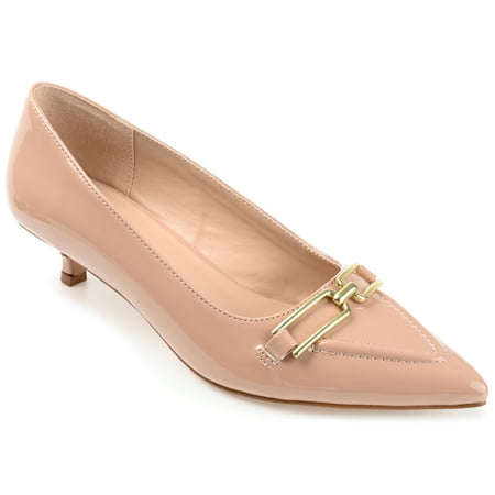Journee Collection Womens Rumi Kitten Heel Loafer Pointed Toe Pumps