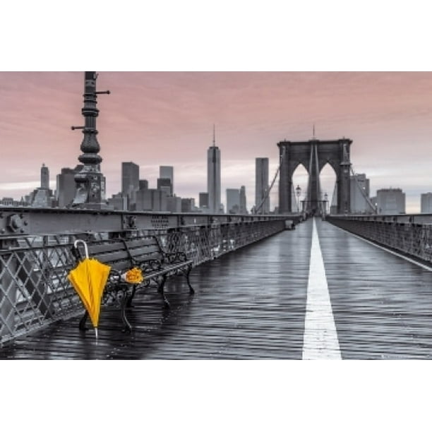 New York City Assaf Frank Umbrella Brooklyn Bridge Poster Poster Print Walmart Com Walmart Com