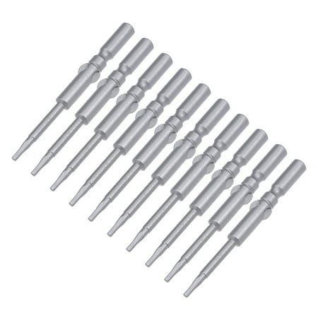 10 Pcs 60mm Long 5mm Dia Round Shank H1.5 Magnetic Hex Screwdriver Bits