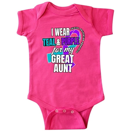 Inktastic Suicide Prevention I Wear Teal and Purple for My Great Aunt Gift Baby Boy or Baby Girl Bodysuit
Inktastic Suicide Prevention I Wear Teal and Purple for My Great Aunt Gift Baby Boy or Baby Girl Bodysuit
