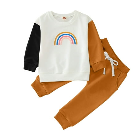 QYZEU Girl Clothes Set Teens Outfits Toddler Girls Boys Winter Long Sleeve Rainbow Print Top Long Sleeve Tops Elastic Pants Cute Pants 2Pcs Outfits Clothes Set
QYZEU Girl Clothes Set Teens Outfits Toddler Girls Boys Winter Long Sleeve Rainbow Print Top Long Sleeve Tops Elastic Pants Cute Pants 2Pcs Outfits Clothes Set