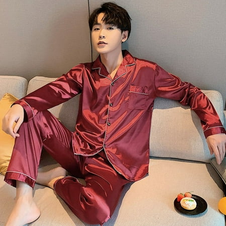 QWZNDZGR Men Sleepwear Silk Satin Pijama Turn-down Collar Pajama Sets Long Sleeve Sleep Clothes Male 2 Pieces Sets Home Suits Pyjamas Men
QWZNDZGR Men Sleepwear Silk Satin Pijama Turn-down Collar Pajama Sets Long Sleeve Sleep Clothes Male 2 Pieces Sets Home Suits Pyjamas Men