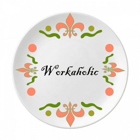 

Stylish Word Workaholic Art Deco Fashion Flower Ceramics Plate Tableware Dinner Dish