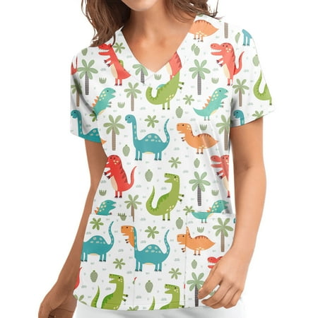 Funny Printed Scrub Tops Women Christmas Patterned Turtleneck Short Sleeve T-Shirt Workwear Fleece Pullover Women
Funny Printed Scrub Tops Women Christmas Patterned Turtleneck Short Sleeve T-Shirt Workwear Fleece Pullover Women