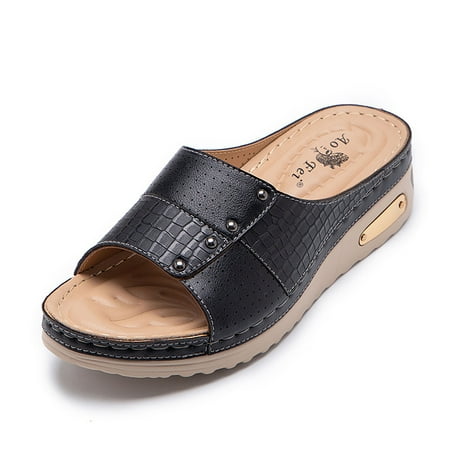 SUODUI Women s Slippers Women s European And American Crossborder Non Slip Light Slope Heel Thick Soled Sandals Black 7
SUODUI Women s Slippers Women s European And American Crossborder Non Slip Light Slope Heel Thick Soled Sandals Black 7