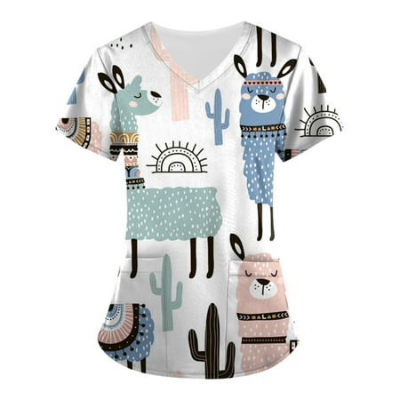 Bicoasu Scrub Tops Women Print Print Nurse Uniforms for Women Short Sleeve V-Neck Shirts Tee Tops with Pockets Green M
Bicoasu Scrub Tops Women Print Print Nurse Uniforms for Women Short Sleeve V-Neck Shirts Tee Tops with Pockets Green M