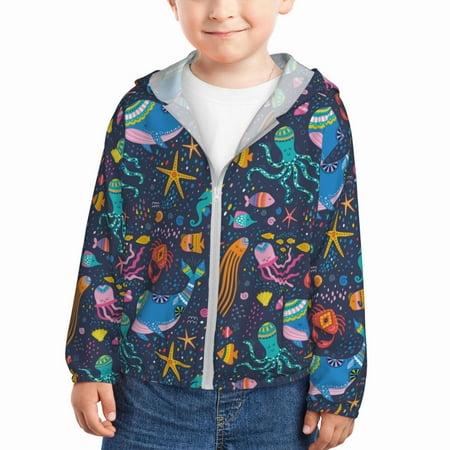 Ocsxa Marine Inhabitants Print Kids Active Zipper Sun Protection Jacket Boys Girls Hooded Cooling Shirt-5 Years
Ocsxa Marine Inhabitants Print Kids Active Zipper Sun Protection Jacket Boys Girls Hooded Cooling Shirt-5 Years
