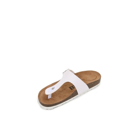 Women Soft Cork Footbed PU Leather Hook and Loop T Strap Flip Flops (PU White / 8 )
Women Soft Cork Footbed PU Leather Hook and Loop T Strap Flip Flops (PU White / 8 )