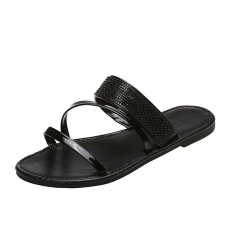 JeashCHAT Clearance Slip On Slide Sandals for Women Women s Casual And Comfortable Wear Bright Belt Flat Slippers (Black)
JeashCHAT Clearance Slip On Slide Sandals for Women Women s Casual And Comfortable Wear Bright Belt Flat Slippers (Black)