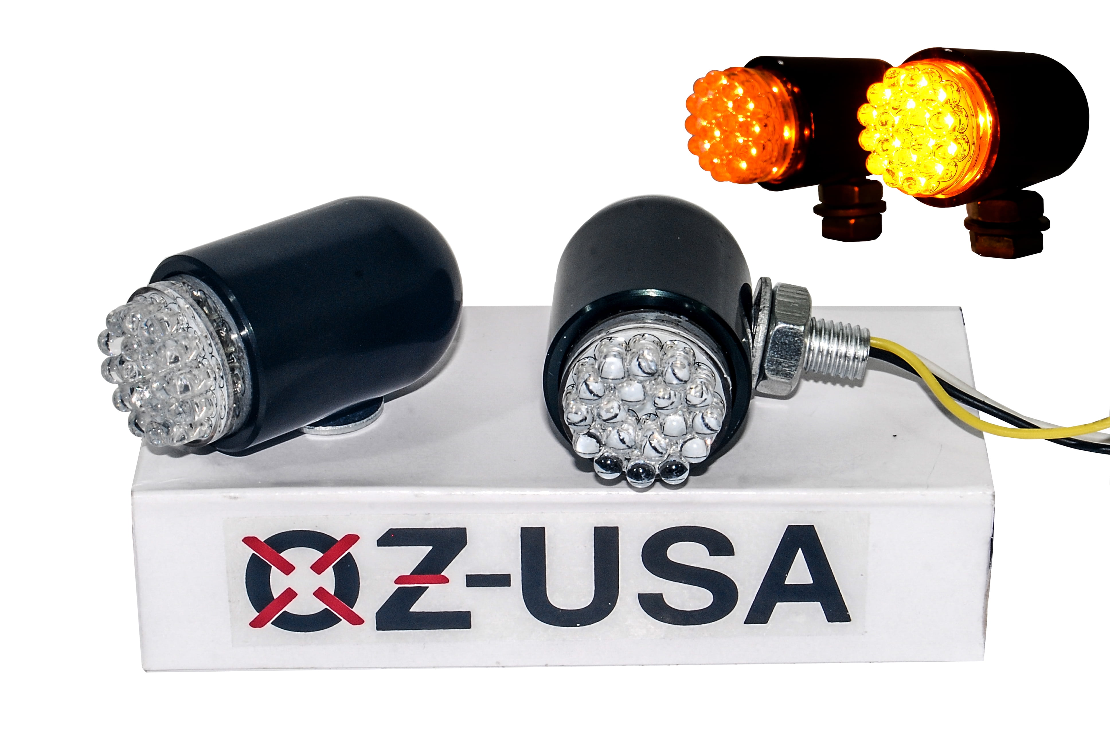 Motorcycle Running Light OZ USA Turn Signal Amber LED Front Black