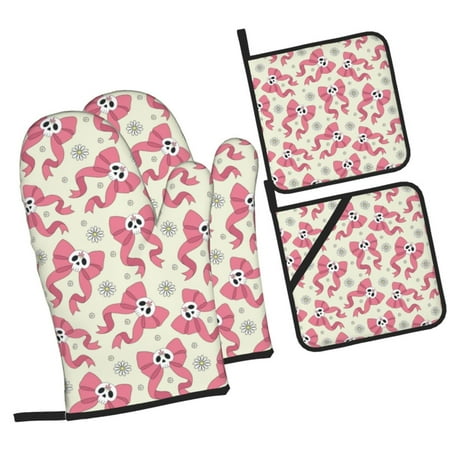 Tebeau Bow With Sugar Skull Print 4 Pcs Oven Mitts and Pot Holders 500°F High Heat Resistant Kitchen Oven Mitts with Pot holders Long Oven Mitts for Baking and Cooking
Tebeau Bow With Sugar Skull Print 4 Pcs Oven Mitts and Pot Holders 500°F High Heat Resistant Kitchen Oven Mitts with Pot holders Long Oven Mitts for Baking and Cooking