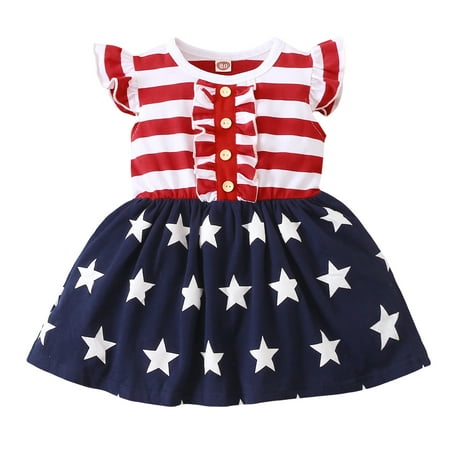 KIMI BEAR Dresses For Baby Girls 4T Toddler Girls Spring Summer Clothes Independence Day Style Printed Stripe Fly Sleeve Dress 4-5T Red White Blue
KIMI BEAR Dresses For Baby Girls 4T Toddler Girls Spring Summer Clothes Independence Day Style Printed Stripe Fly Sleeve Dress 4-5T Red White Blue