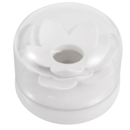 Lotus Flower Cotton Bud Holder Toothpick Case Home Decor (White)