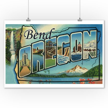 Bend, Oregon - Large Letter Scenes (9x12 Art Print, Wall Decor Travel Poster)