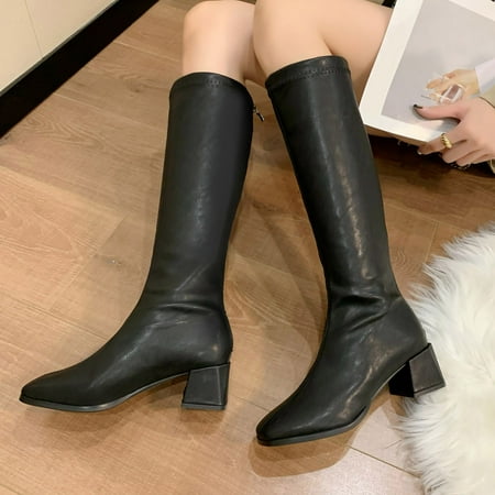 Cathalem Women Wide Calf Boots Fashion Women Artificial Leather Solid Color Autumn Thick Sole Womens Boots Knee High Wide Calf Black 7
Cathalem Women Wide Calf Boots Fashion Women Artificial Leather Solid Color Autumn Thick Sole Womens Boots Knee High Wide Calf Black 7