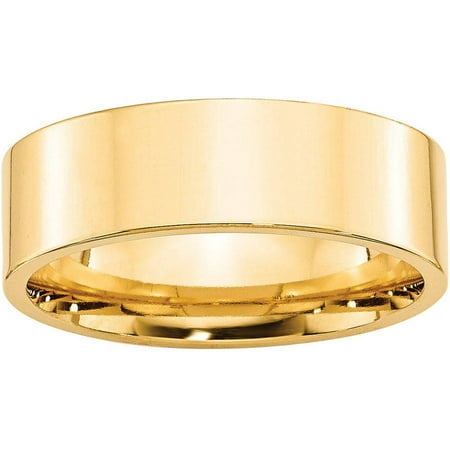 Primal Gold 10 Karat Yellow Gold 7mm Standard Flat Comfort Fit Band Size 11.5