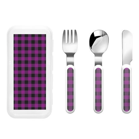 Rateoe Purple Black Plaid for Stainless Steel Kids Silverware Set - Child and Toddler Safe Flatware - Children s Knife Fork And Spoon Set
Rateoe Purple Black Plaid for Stainless Steel Kids Silverware Set - Child and Toddler Safe Flatware - Children s Knife Fork And Spoon Set