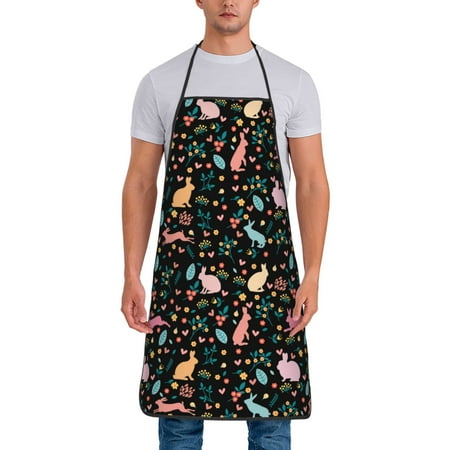 Adjustable Bib Apron - Bohemian Cute Rabbit Flower Waterdrop Resistant Cooking Apron Kitchen Aprons for Men Women 
Adjustable Bib Apron - Bohemian Cute Rabbit Flower Waterdrop Resistant Cooking Apron Kitchen Aprons for Men Women
