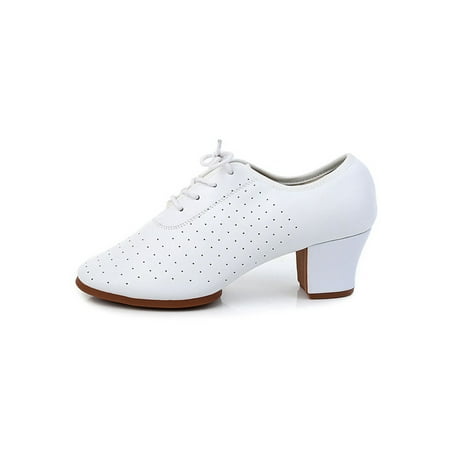 Eloshman Ladies Soft Chunky Heel Dance Sneakers Ballroom Comfort Round Toe Dancing Shoes Anti-Slip Lace Up White 5cm Two Points 8
Eloshman Ladies Soft Chunky Heel Dance Sneakers Ballroom Comfort Round Toe Dancing Shoes Anti-Slip Lace Up White 5cm Two Points 8