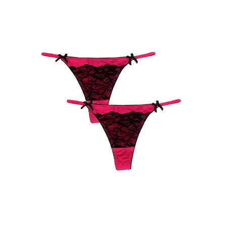 Xmarks Sexy Thong Panties Women Bowknot G-String Low-rise Tanga Floral Lace Briefs T-back Thongs Underwear Pack of 2
Xmarks Sexy Thong Panties Women Bowknot G-String Low-rise Tanga Floral Lace Briefs T-back Thongs Underwear Pack of 2