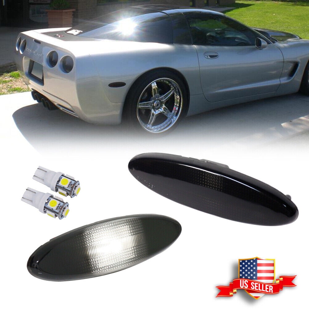 GTINTHEBOX Smoked White LED Front Side Marker Light For Chevrolet