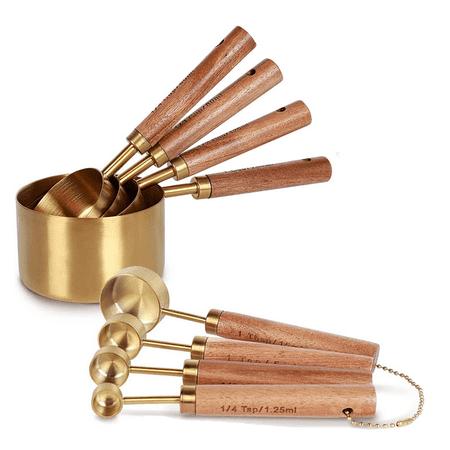 8 Piece Measuring Cups Set and Measuring Spoons with Fragrant Wood Handles-Complete Set of Measure Cups and Spoons
8 Piece Measuring Cups Set and Measuring Spoons with Fragrant Wood Handles-Complete Set of Measure Cups and Spoons