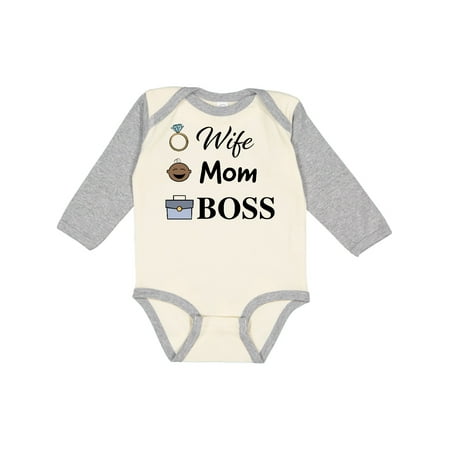 Inktastic Wife Mom Boss-Suitcase Baby And Ring Gift Baby Boy or Baby Girl Long Sleeve Bodysuit
Inktastic Wife Mom Boss-Suitcase Baby And Ring Gift Baby Boy or Baby Girl Long Sleeve Bodysuit